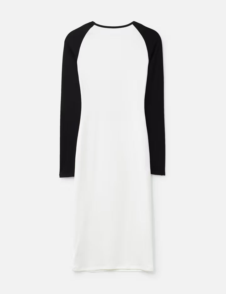 Raglan Sleeve Midi Dress With Retro Print