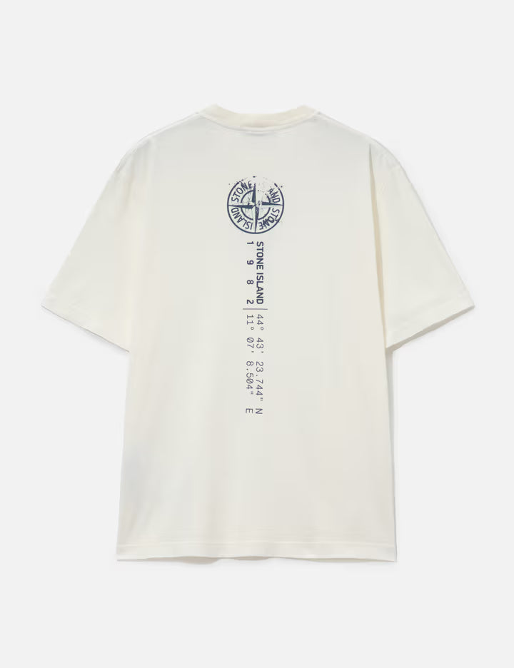 Organic Cotton Jersey T-Shirt With 'Vertical Placement' Print