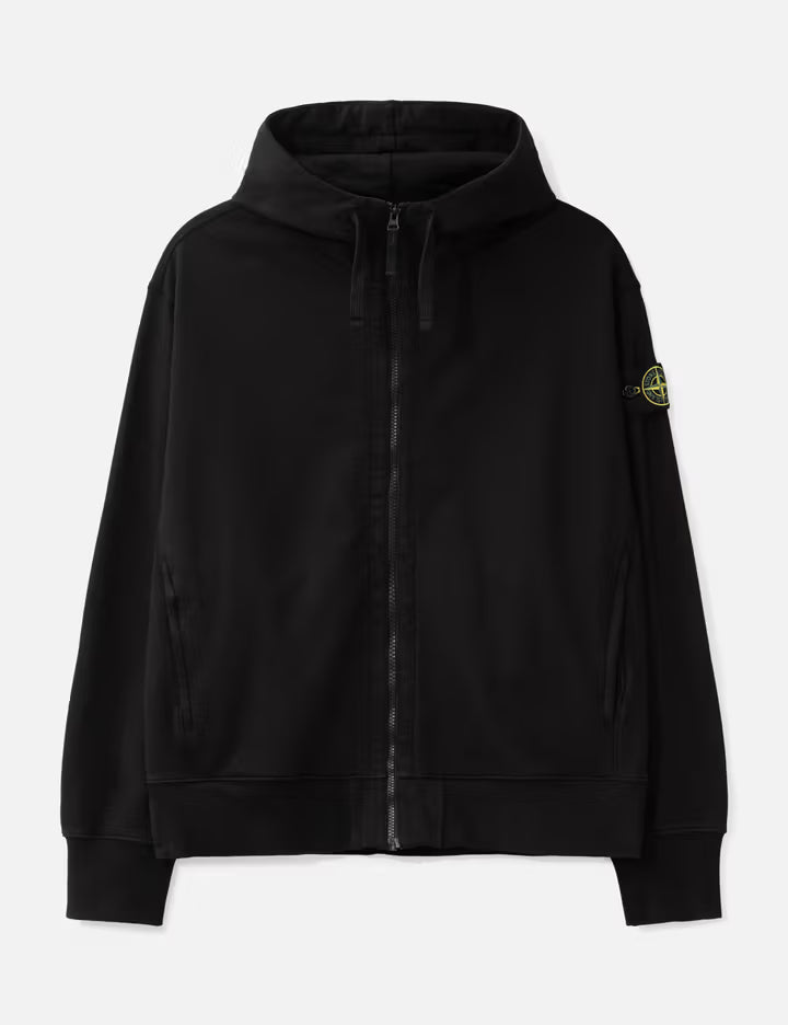Oversized Garment Dyed Cotton Fleece Zip-Up Hoodie