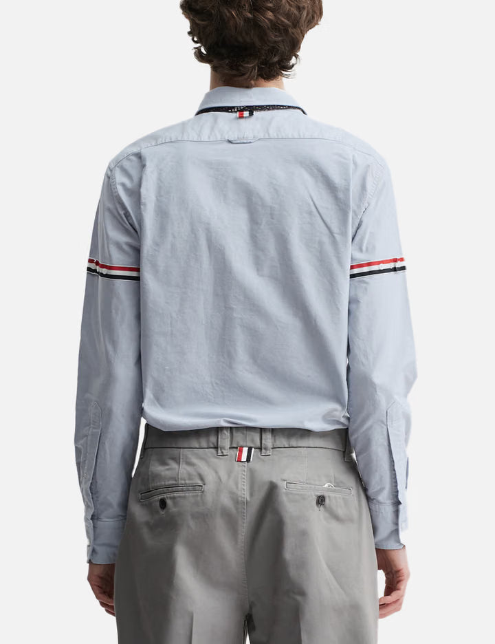 Oxford Striped Grosgrain Armband Classic Shirt