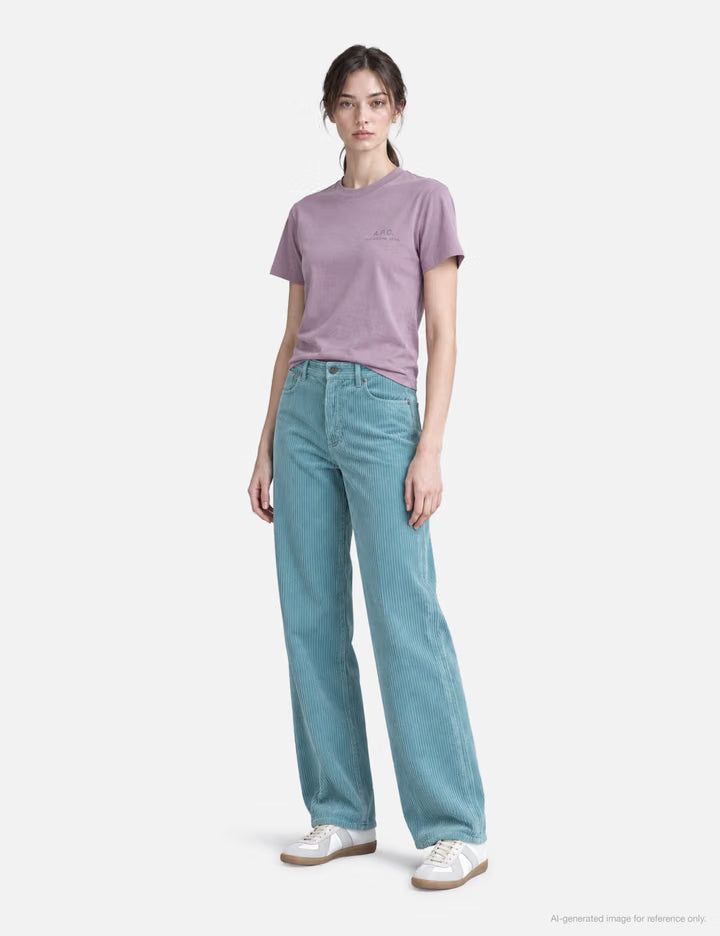 Pale Pink T-Shirt With A.P.C. Rue Madame Logo
