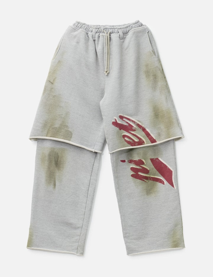 Layered Wide Leg French Terry Trousers