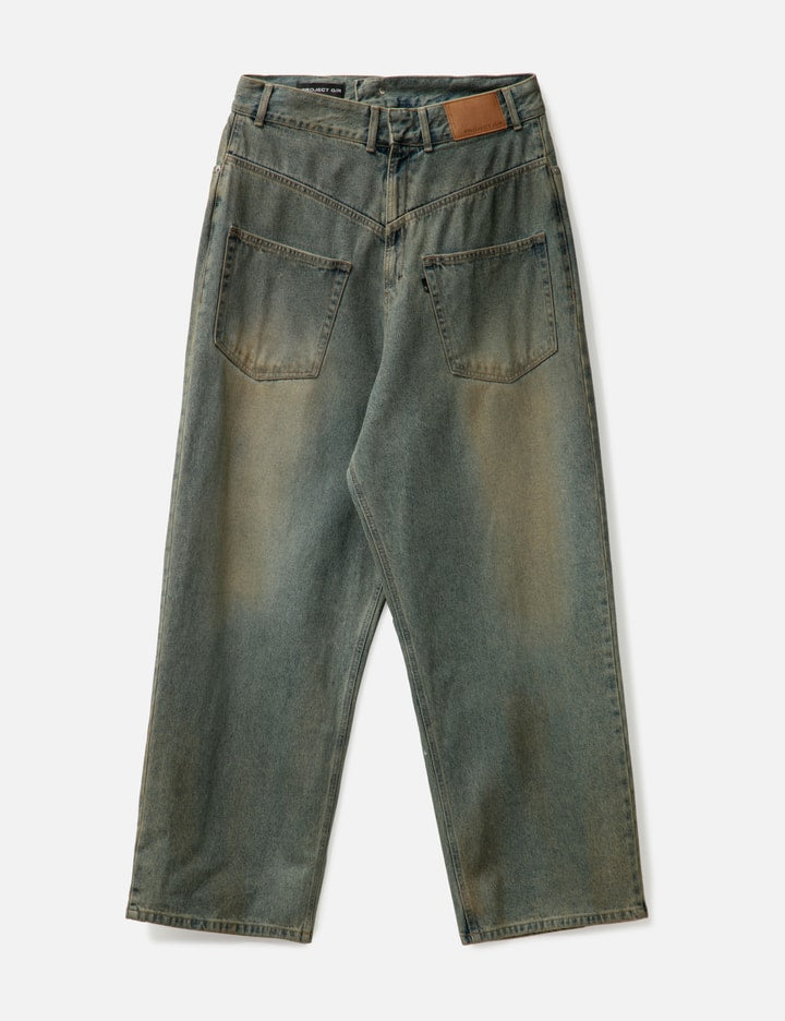 Coated Backward Denim Pants