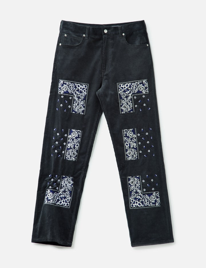 Bandana Embroidery Corduroy Pants