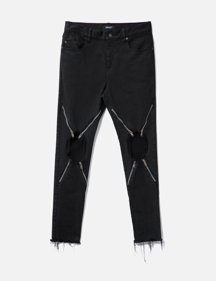 UC1E4515-2 Stretch Denim 4 Zips Jeans