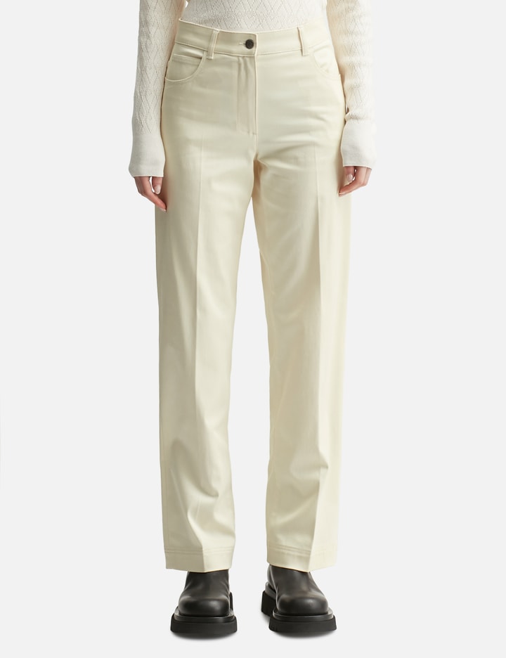 Cotton Gabardine Straight Leg Trousers