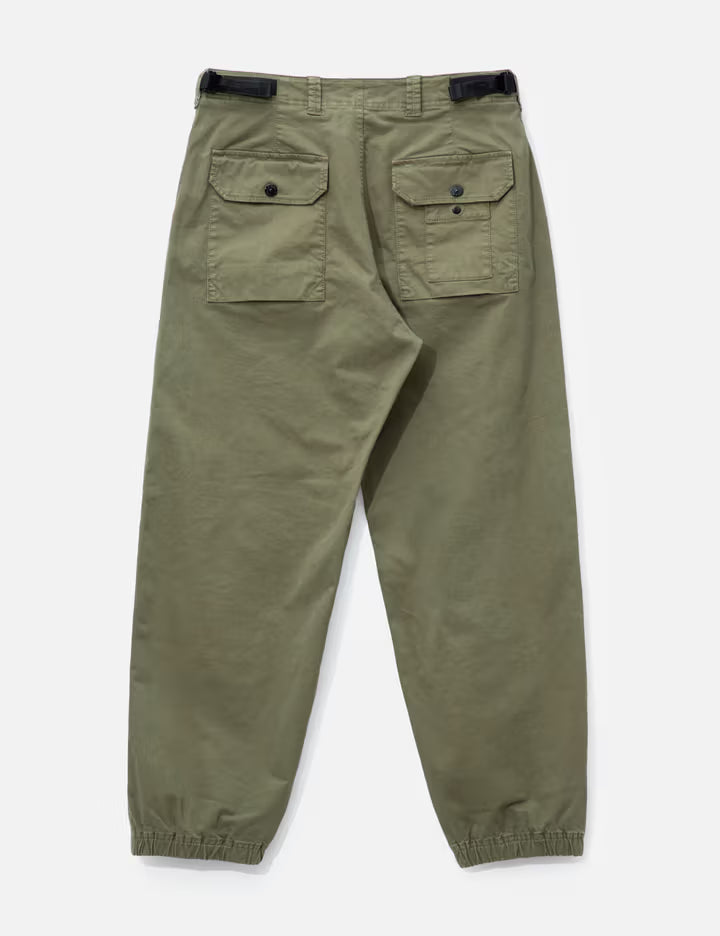 Organic Cotton Stretch Broken Twill 'old' Effect Cargo Trousers