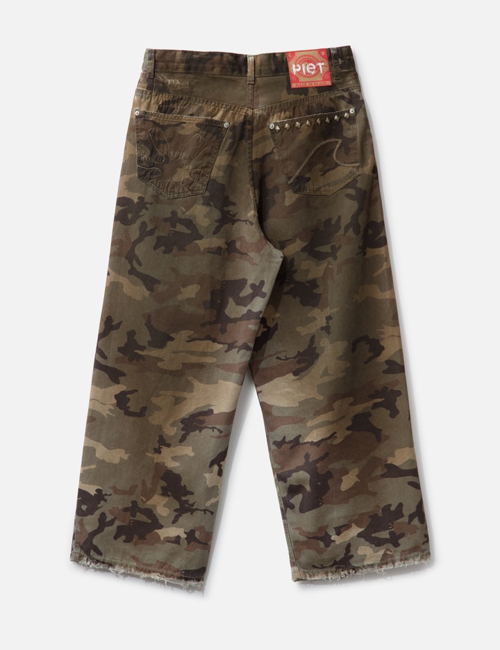 Distressed Camo Oversized Denim