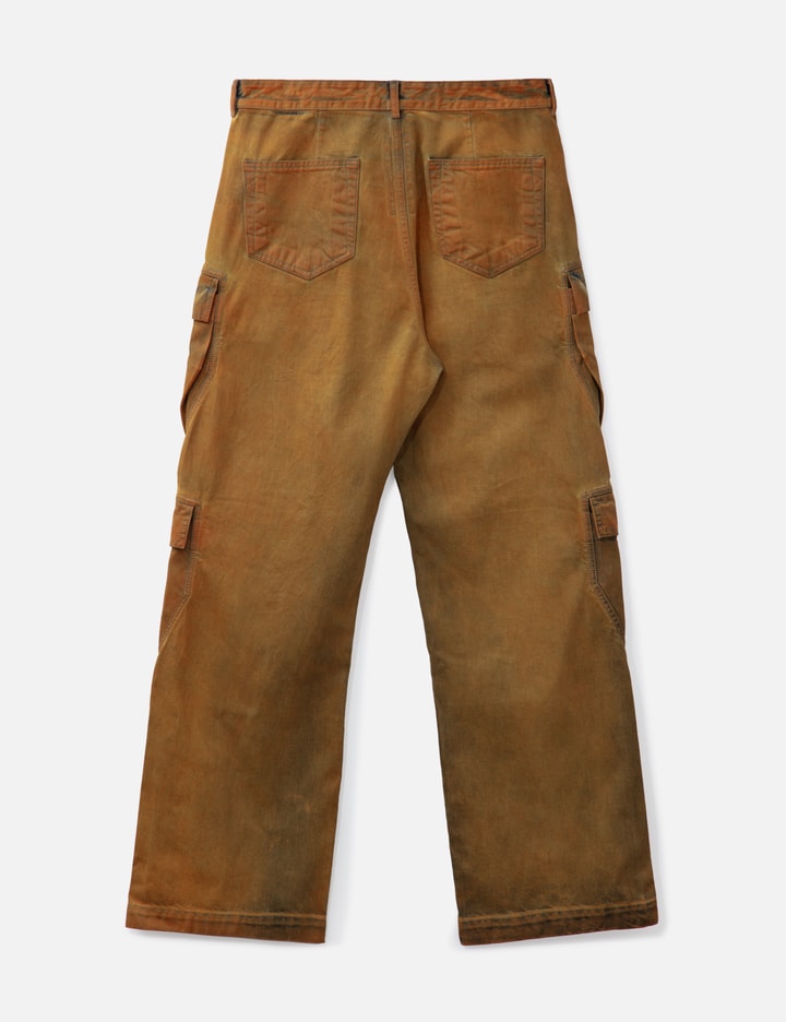 Double Cargo Jeans In Orange Wash Denim