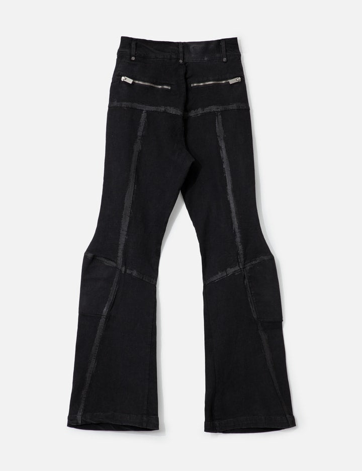 Padded Flared Painted Denim Pants