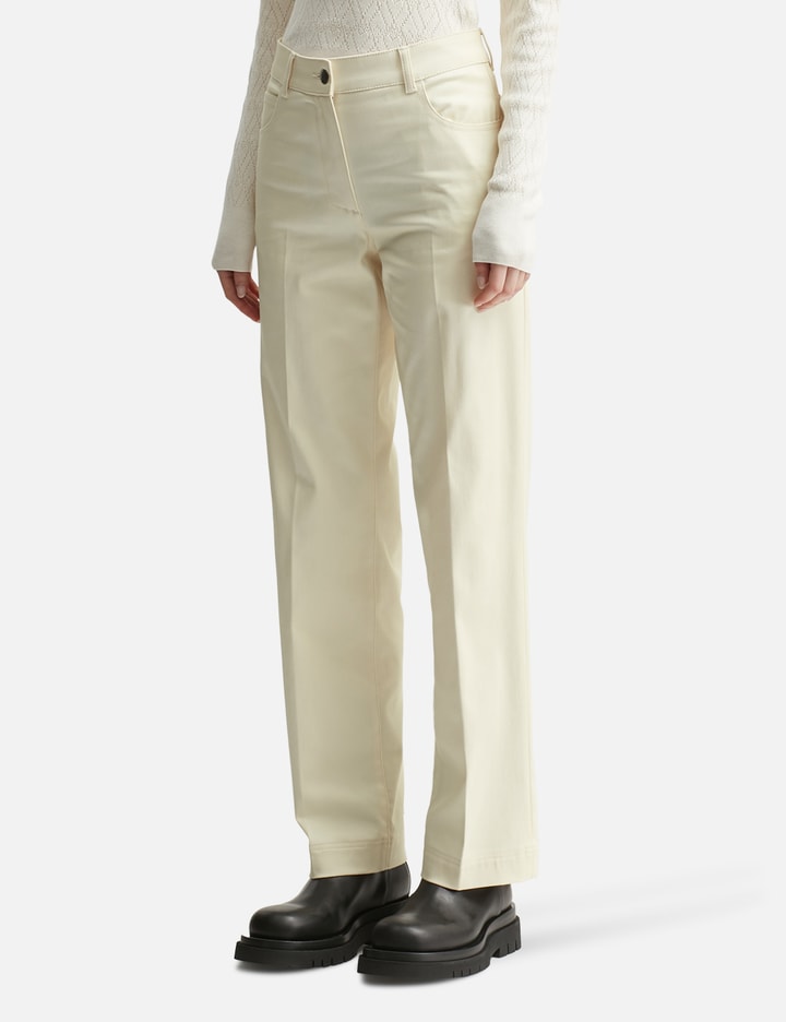 Cotton Gabardine Straight Leg Trousers