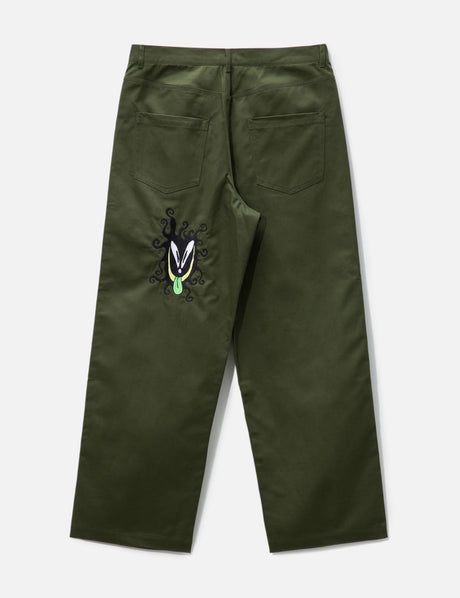 Twisted Snout Embroidered Pants