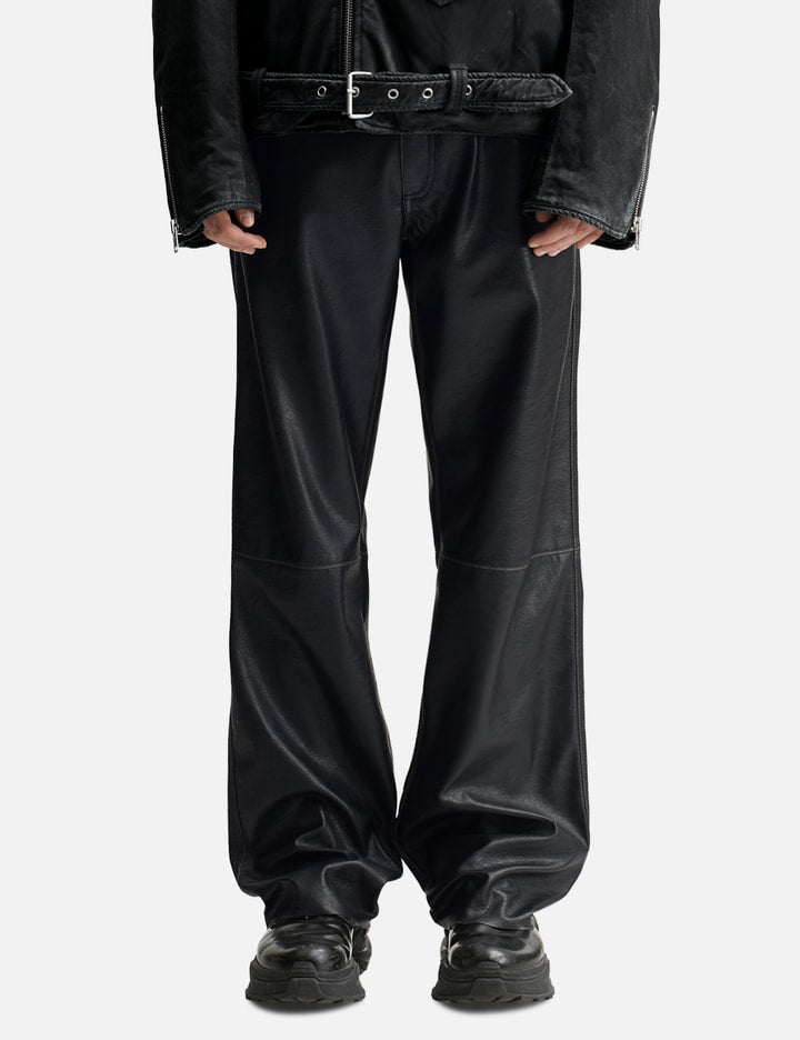 Faux Leather 5-pocket Trousers