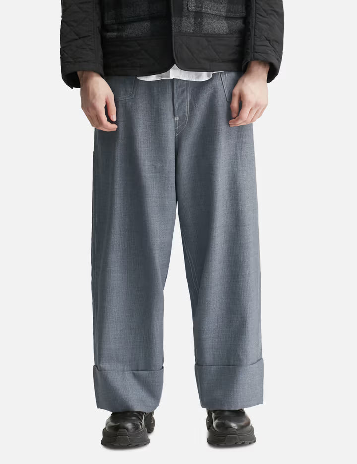 Junya Watanabe MAN X Levi's Wool Pinstriped Wide Cropped Pants