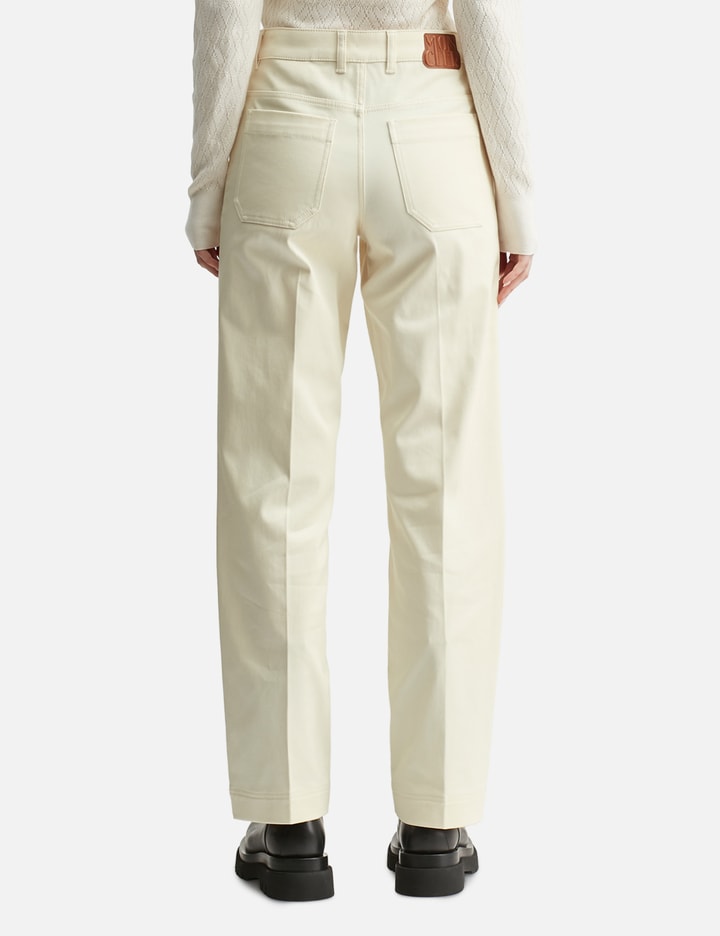 Cotton Gabardine Straight Leg Trousers