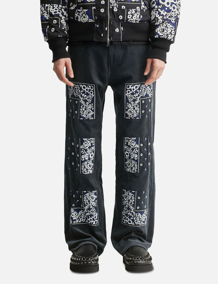 Bandana Embroidery Corduroy Pants