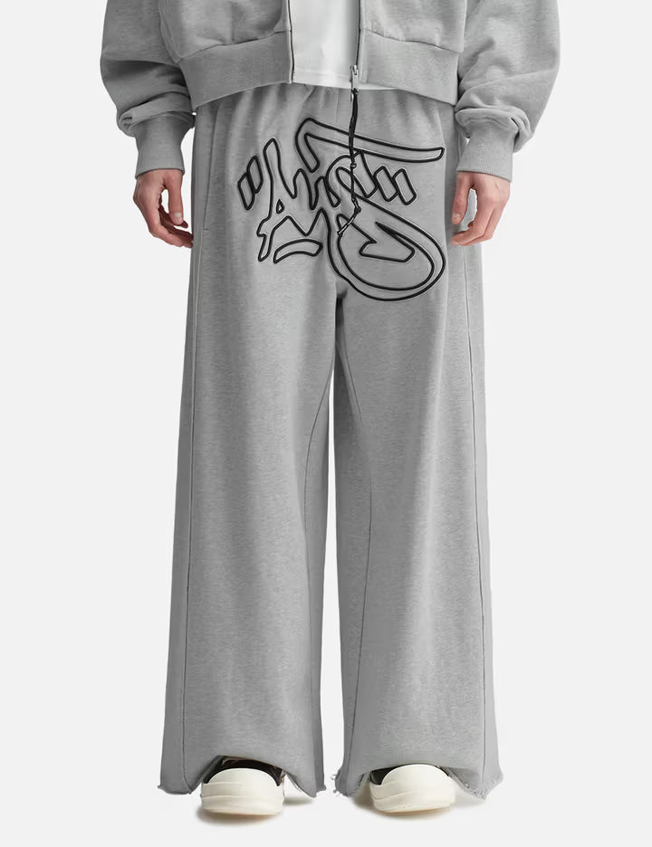 Mikheil Wide Sweat Pants With Embroidery