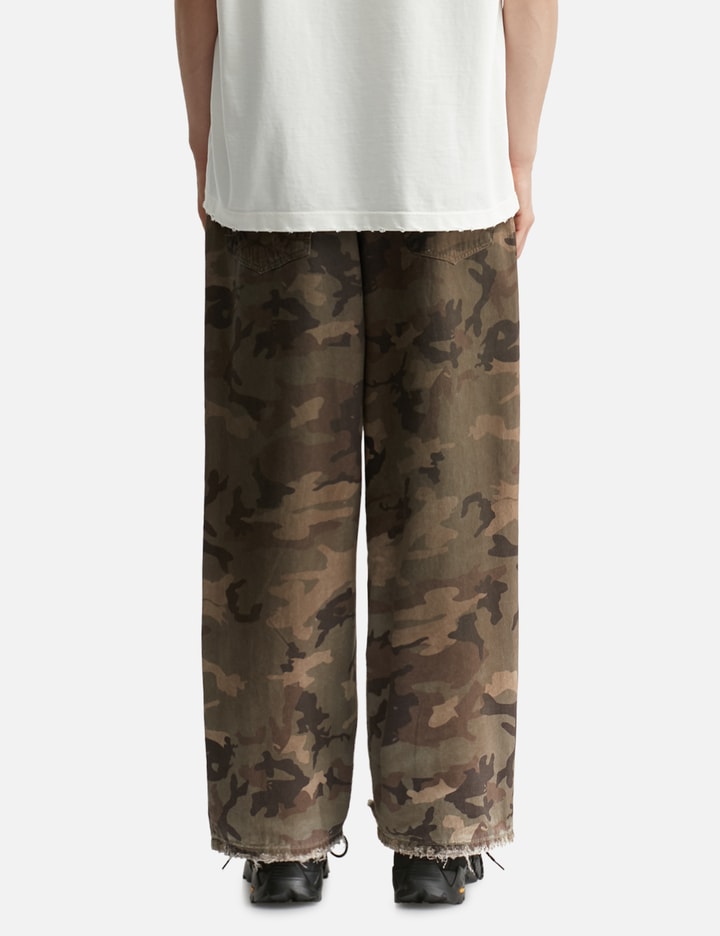 Distressed Camo Oversized Denim