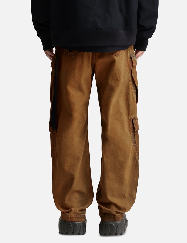 Double Cargo Jeans In Orange Wash Denim