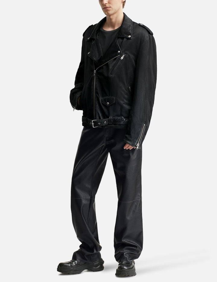 Faux Leather 5-pocket Trousers