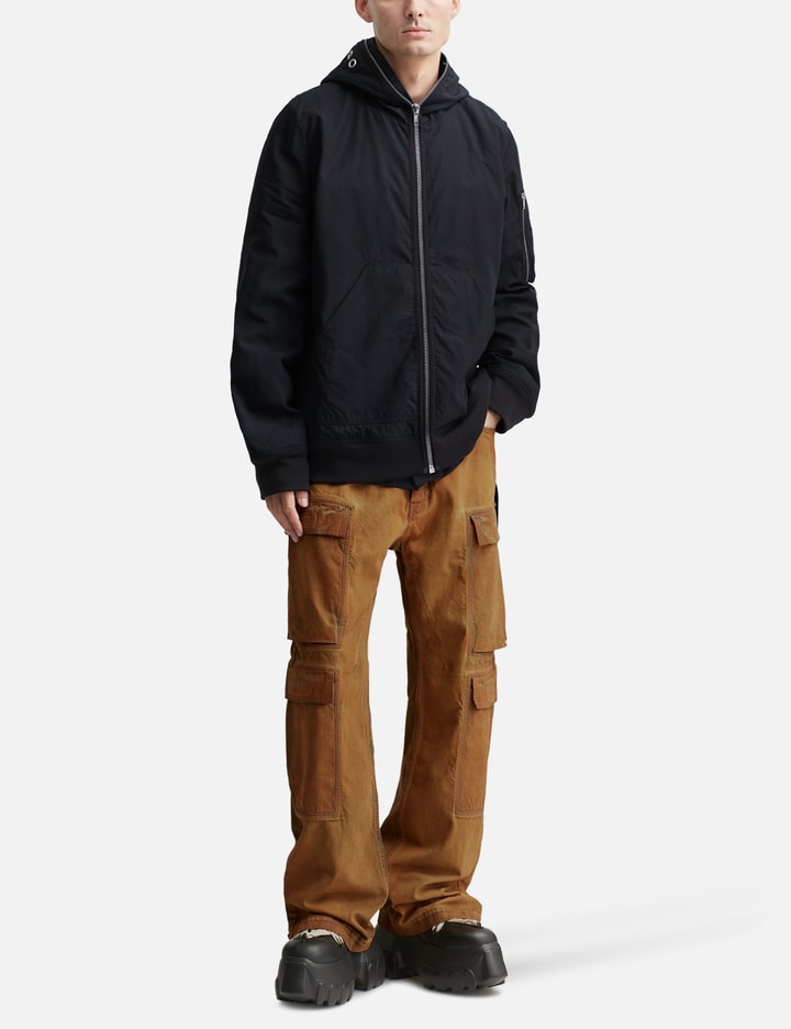 Double Cargo Jeans In Orange Wash Denim