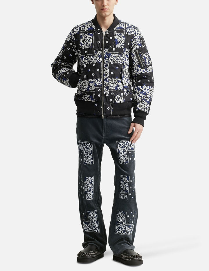 Bandana Embroidery Corduroy Pants