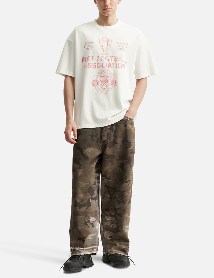 Distressed Camo Oversized Denim