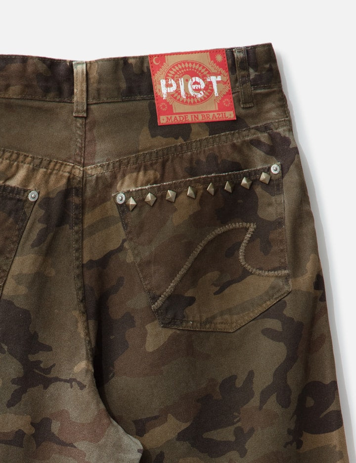 Distressed Camo Oversized Denim