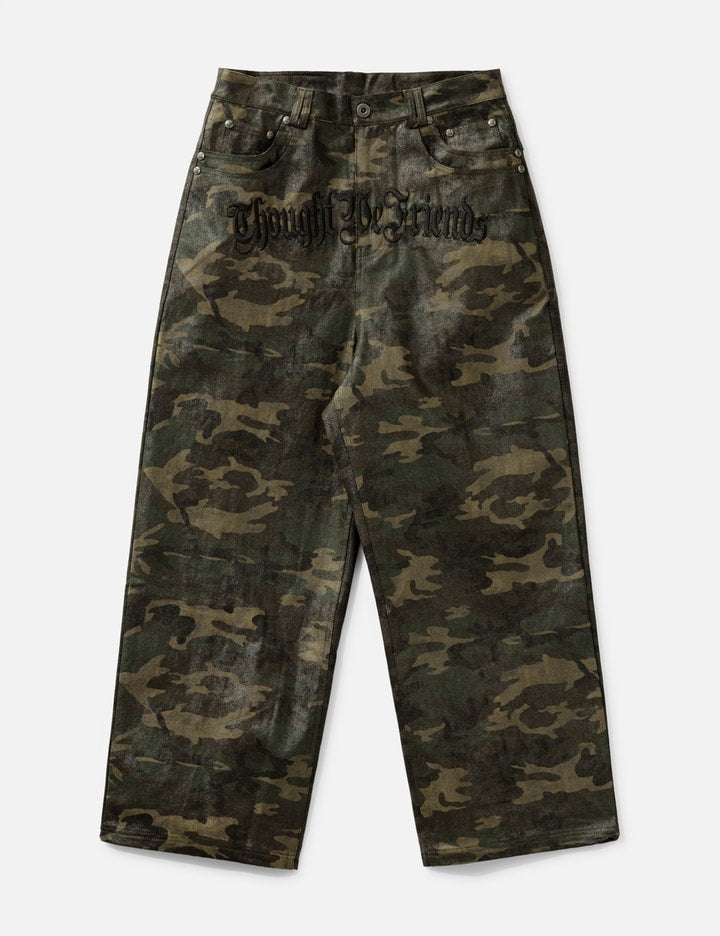 "Lucius" Embroidered Waxed Baggy Denims