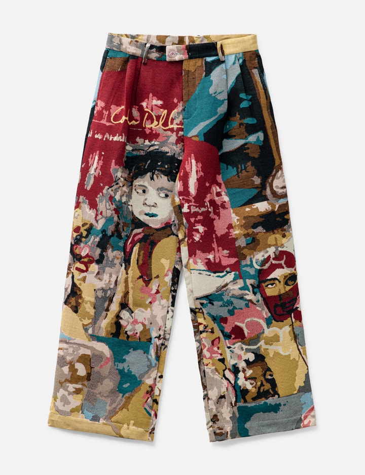 Jacquard Paintings Double Pleated Trousers