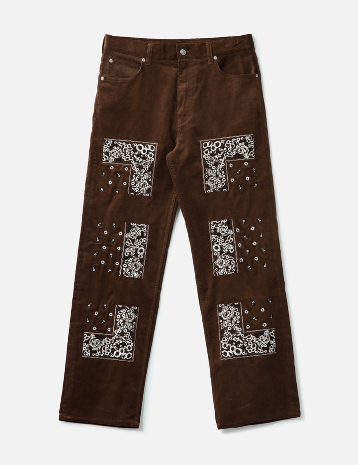 Bandana Embroidery Corduroy Pants