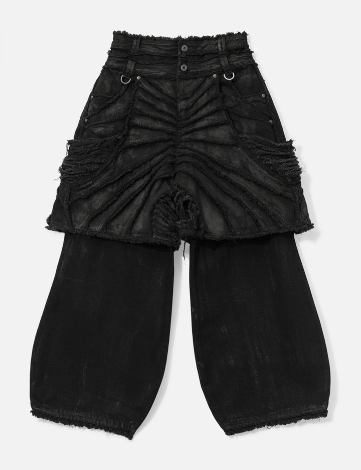 Attached Detachable Waxed Distressed Denims