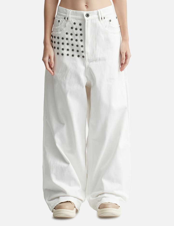 "Devlin" Studded Waxed Baggy Denims