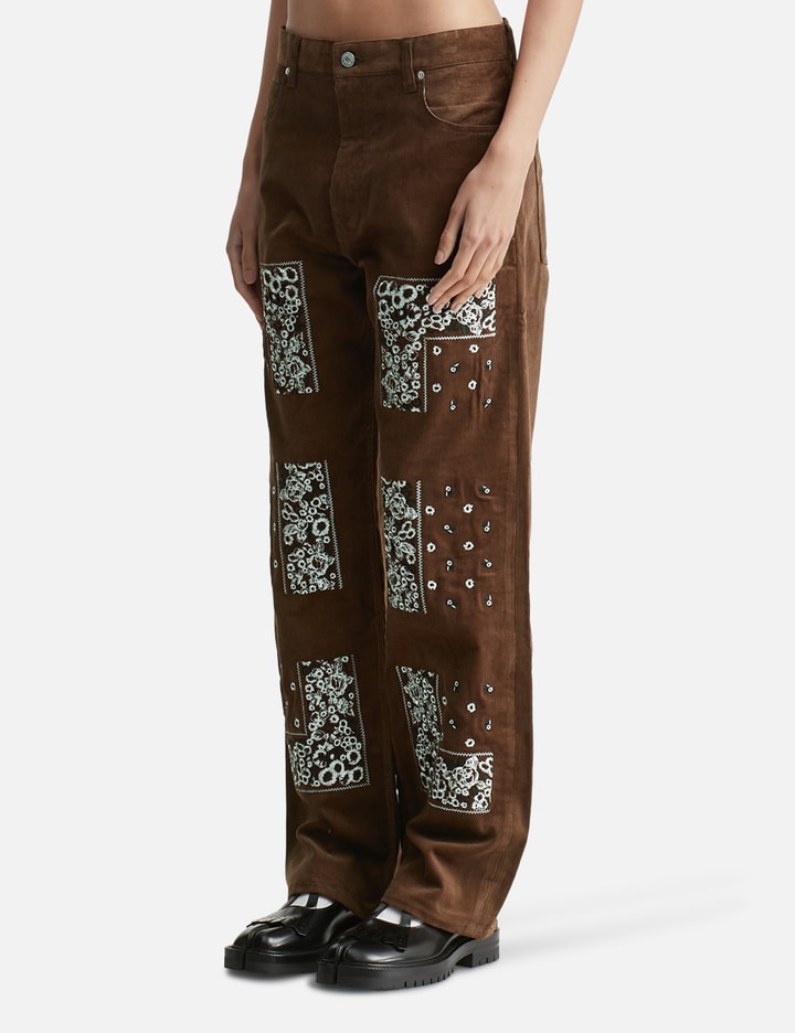 Bandana Embroidery Corduroy Pants
