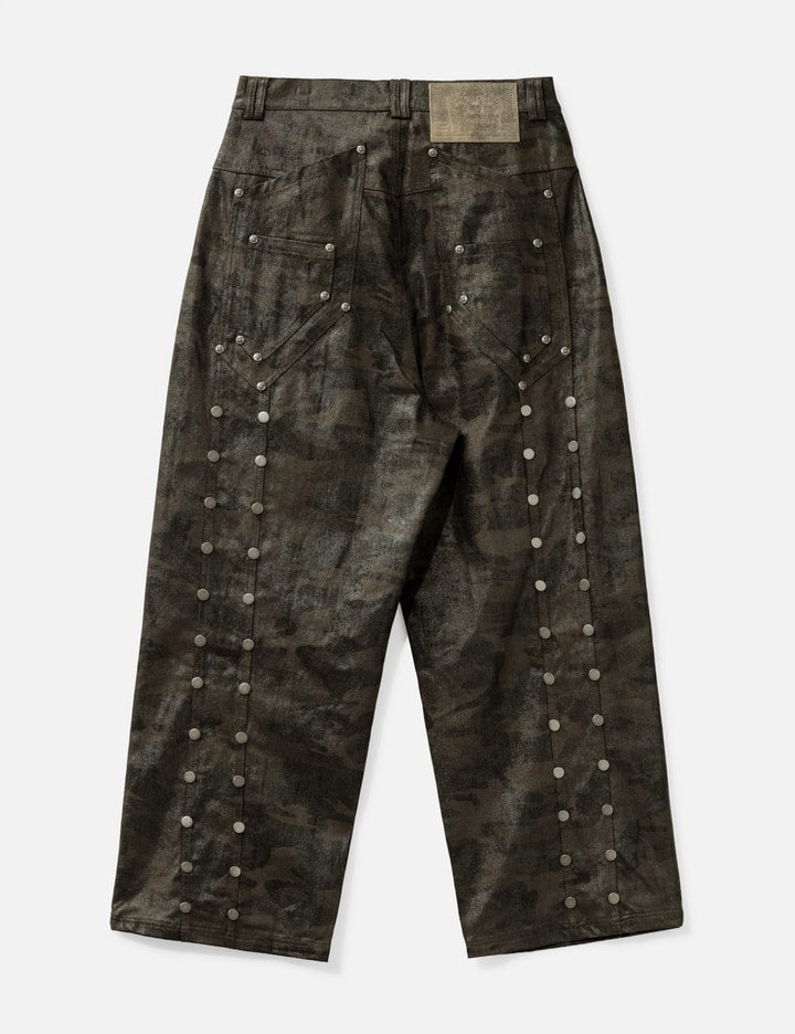 "Lucius" Embroidered Waxed Baggy Denims