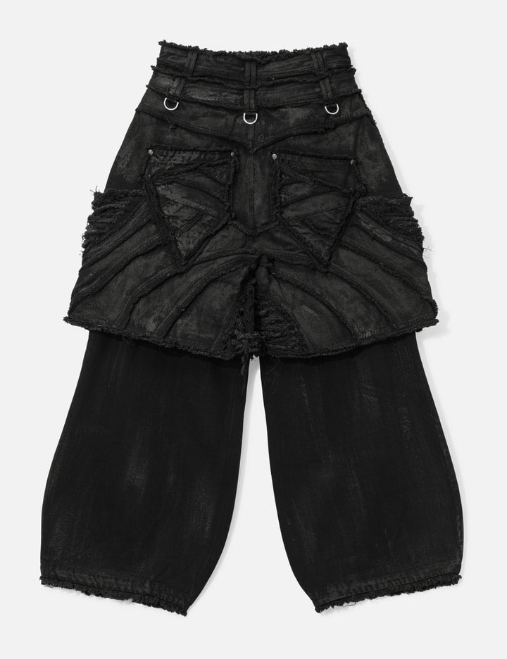 Attached Detachable Waxed Distressed Denims