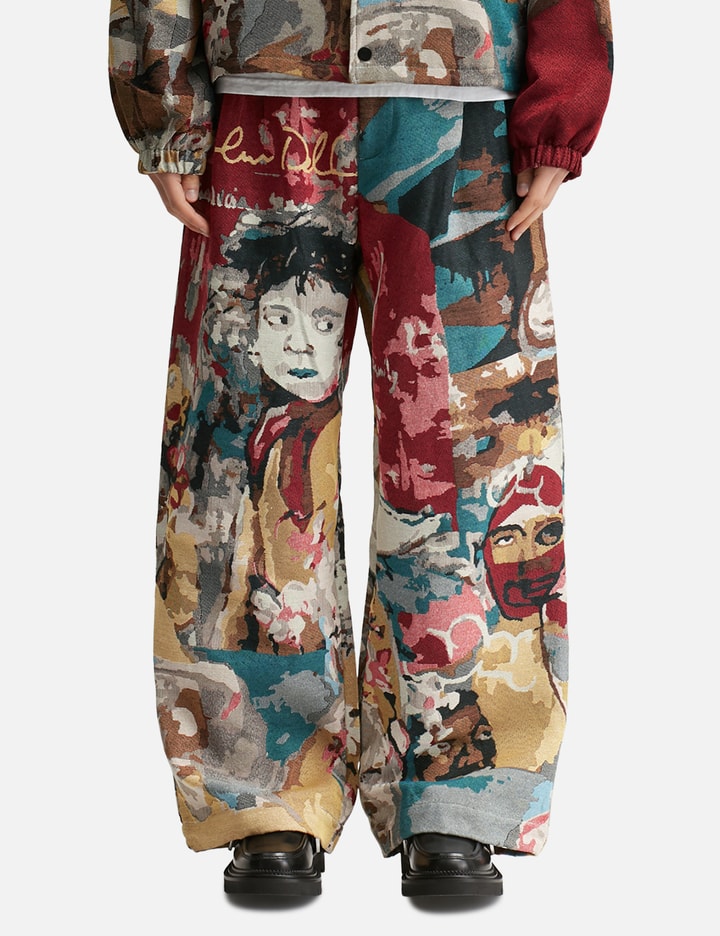 Jacquard Paintings Double Pleated Trousers