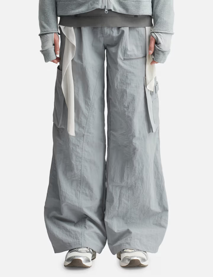 Mixed Layered Tie Jogger Pants