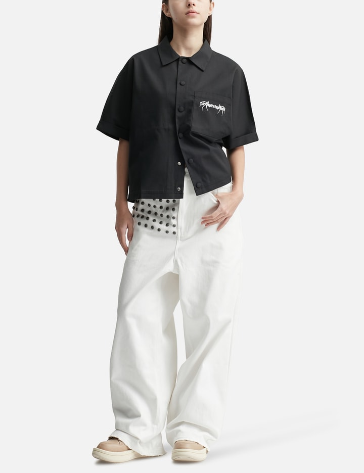 "Devlin" Studded Waxed Baggy Denims