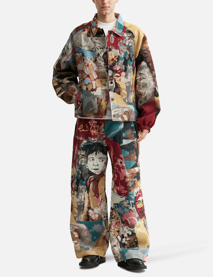 Jacquard Paintings Double Pleated Trousers