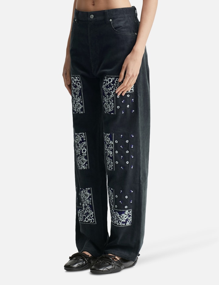 Bandana Embroidery Corduroy Pants