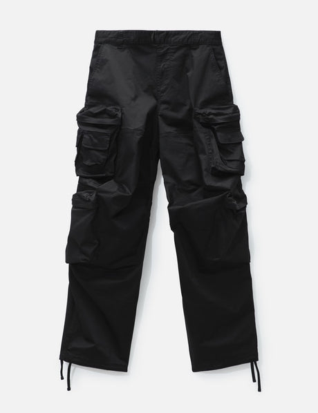 Cargo pants in stretch cotton satin