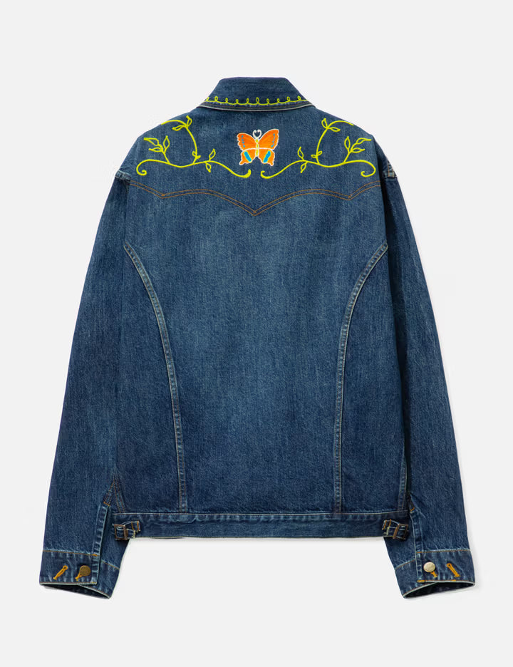 Papillon Embroidery Jean Jacket - 12oz Denim