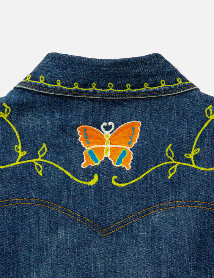 Papillon Embroidery Jean Jacket - 12oz Denim