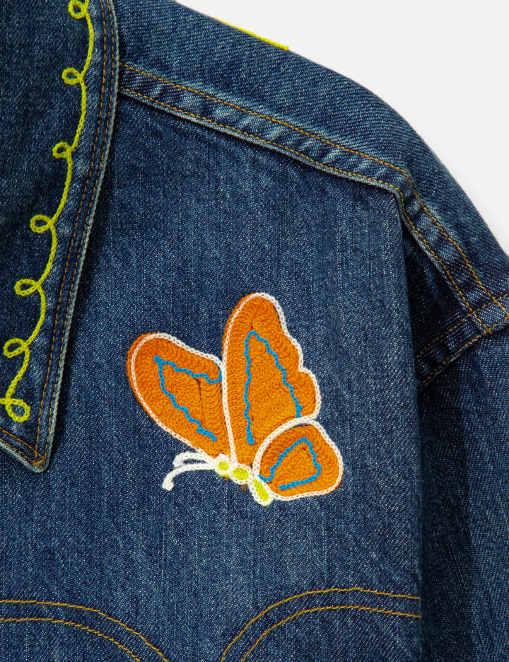Papillon Embroidery Jean Jacket - 12oz Denim