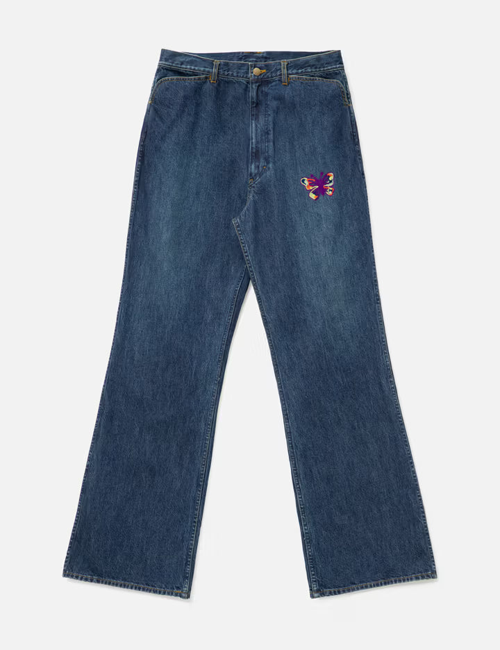 Papillon Embroidery Boot-Cut Jean - 12oz Denim
