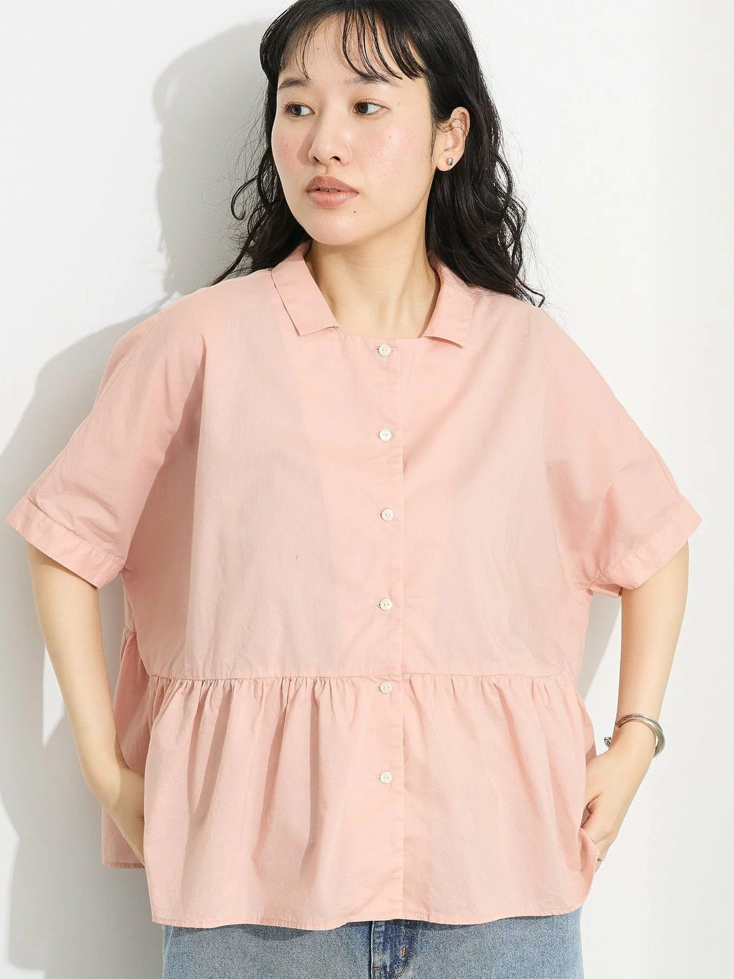 Mizuho Peplum Blouse - Off White - Craft Standard Boutique
