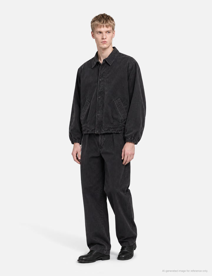 Peached Cotton Twill Garment-Dye 2 Pleated Trousers