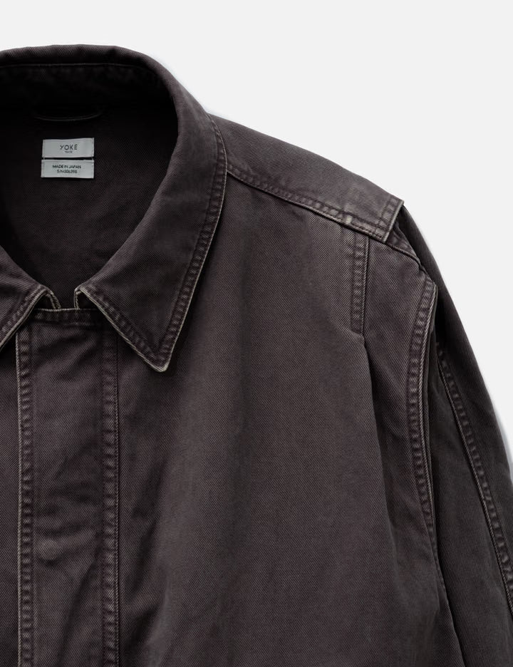 Peached Cotton Twill Garment-Dye Balloon Silhouette Blouson