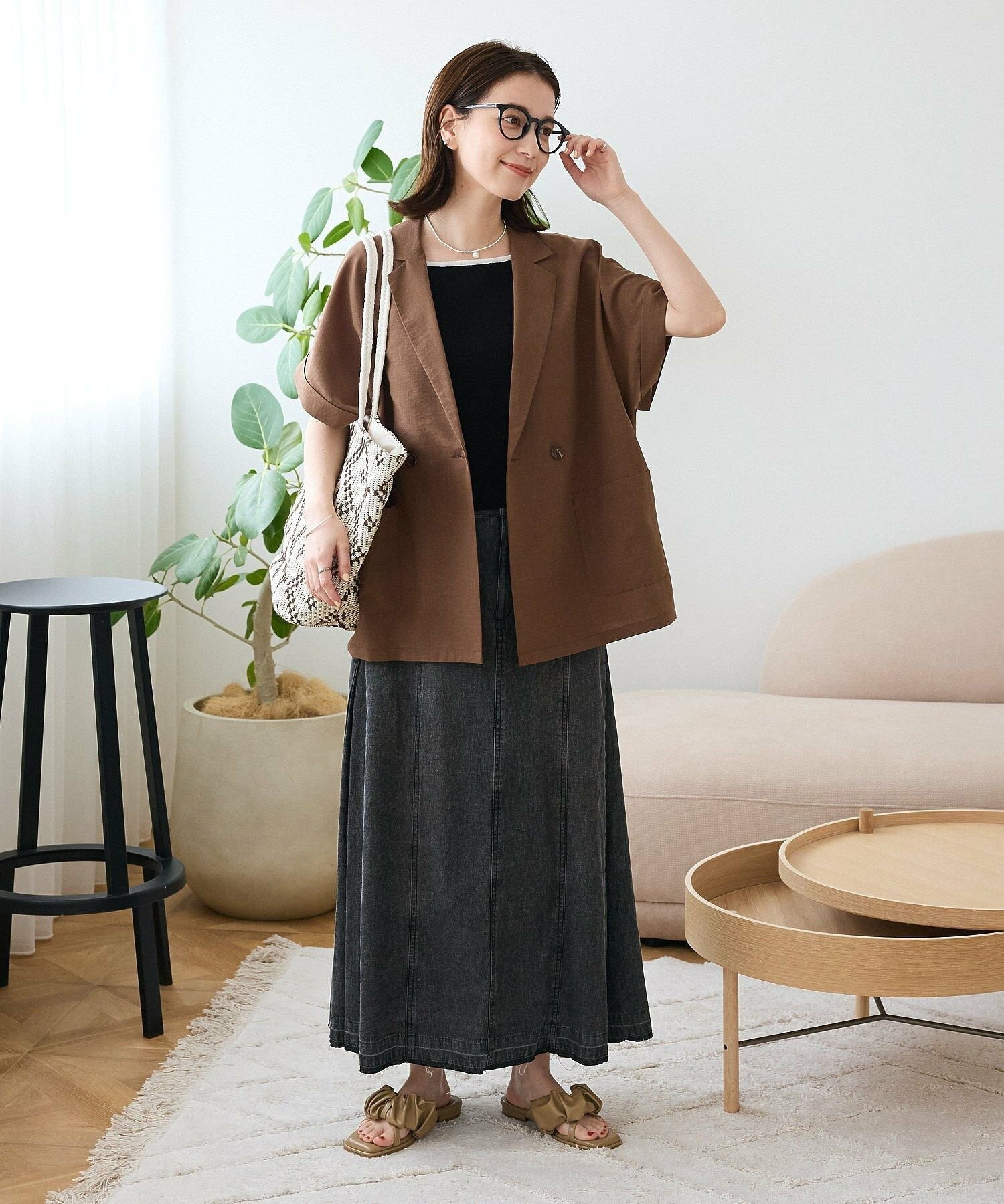 Airisu Side Tuck Denim Skirt